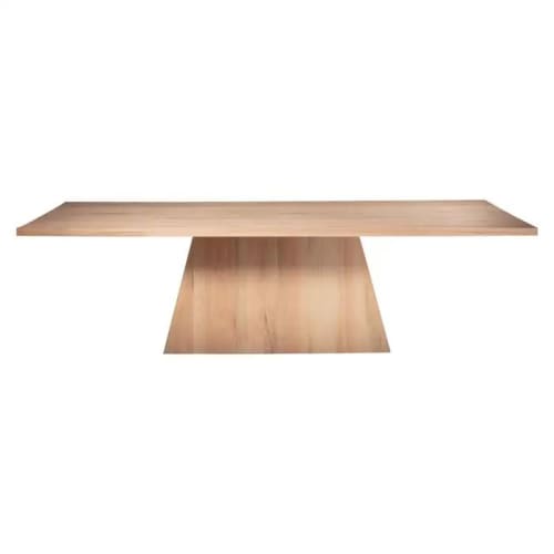 Brutalist All Natural Solid Red Oak Dining Table | Tables by Aeterna Furniture