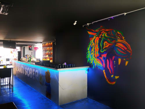 Fluorescent Tiger Mural | Murals by TWO ART 贰·畫咖
