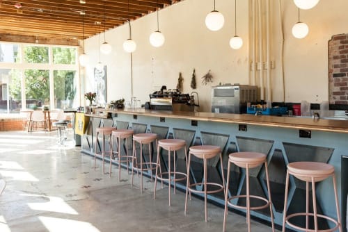 Walnut Bar Top | Furniture by Art Builders Guild | Amethyst Coffee- Broadway in Denver