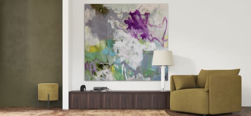 Original Art | Lavender + Seagrass 1 | 60x60 | by ME | Paintings by Mary Elizabeth Meditative Abstract Art  |  COOL. CALM. very COLLECTED.™ All art ©