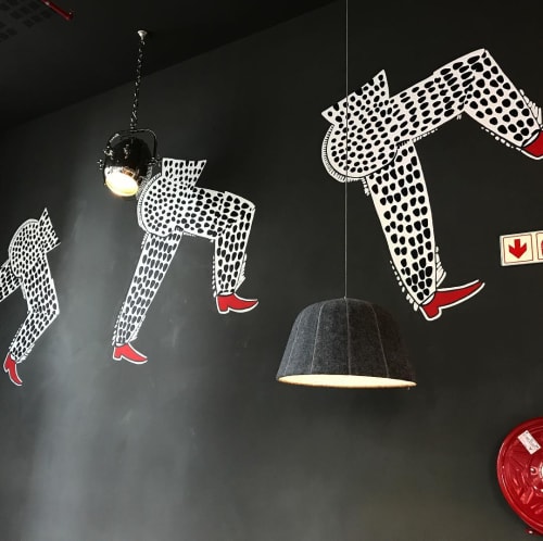 Cameron Platter Legs Mural | Murals by Cape Town Signwriting | Radisson RED V&A Waterfront, Cape Town in Cape Town