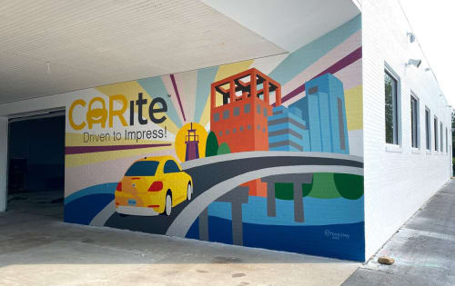 Car Dealership Mural | Murals by Toni Miraldi / Mural Envy, LLC | CARite of Stratford in Stratford
