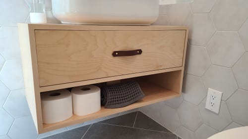 Mahogany Leather Handle [V'ed End] | Knob in Hardware by Keyaiira | leather + fiber | Artist Studio in Santa Rosa