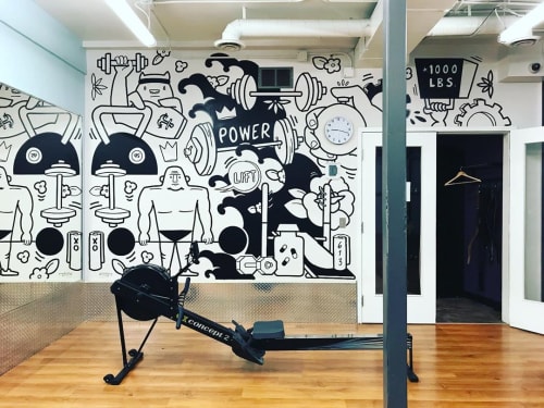 Indoor mural | Murals by Robbie Lariviere | Anytime Fitness in Ottawa