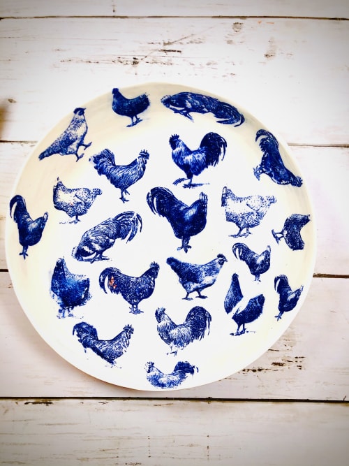 Blue Chickens Pasta Bowls | Dinnerware by Nori’s Wishes Studio