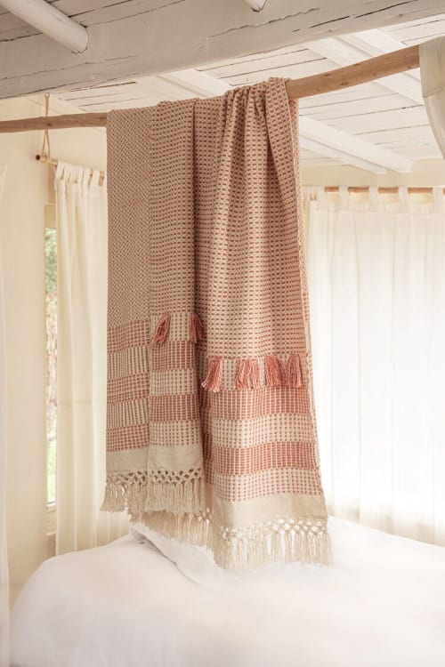 Large Guayaba Pink Throw | Linens & Bedding by Zuahaza by Tatiana
