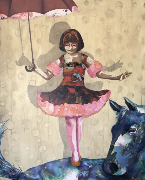 A Horse of a Different Color / Mixed Media Collage | Oil And Acrylic Painting in Paintings by Kerri Warner