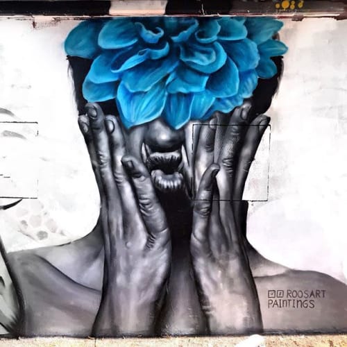 Blue Thoughts | Street Murals by RoosArt Paintings
