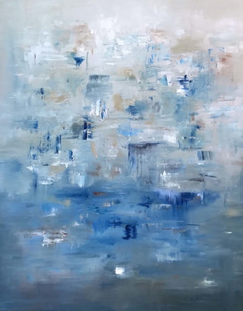 Tranquility Oil Contemporary Abstract | Oil And Acrylic Painting in Paintings by Strokes by Red - Red (Linda Harrison)