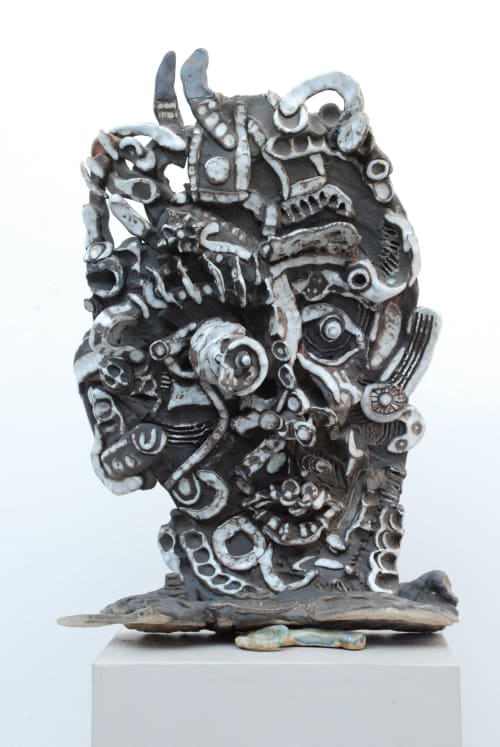 Black and white face | Sculptures by Luke Armitstead Studio | Seattle, WA in Seattle