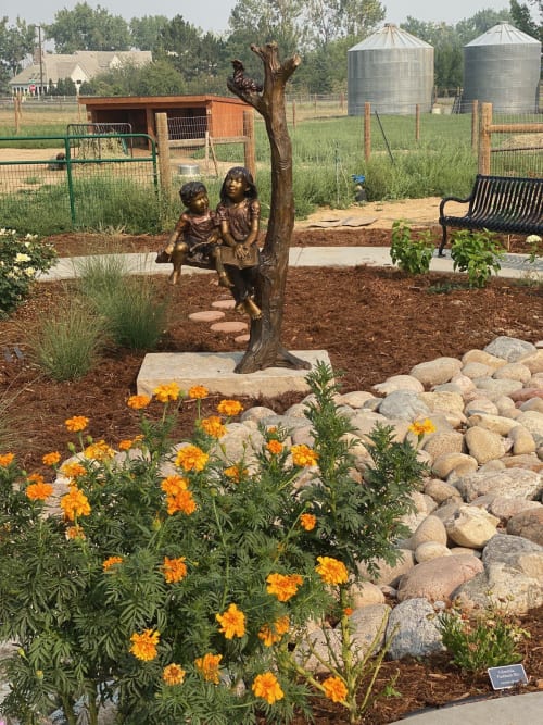 Between the Lines by Jane DeDecker, NSG | Public Sculptures by JK Designs and the National Sculptors' Guild | Hiatt Farms Montessori School in Loveland