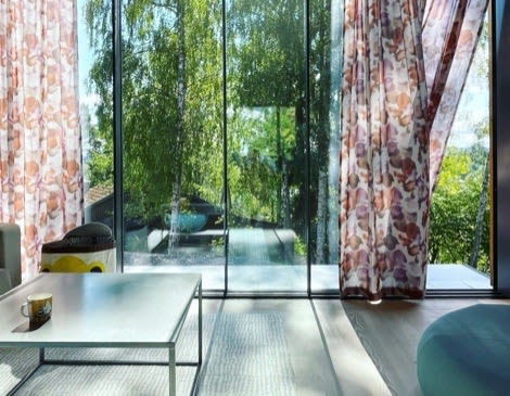 Curtains with aquarelle print | Curtains & Drapes by Plesner Patterns