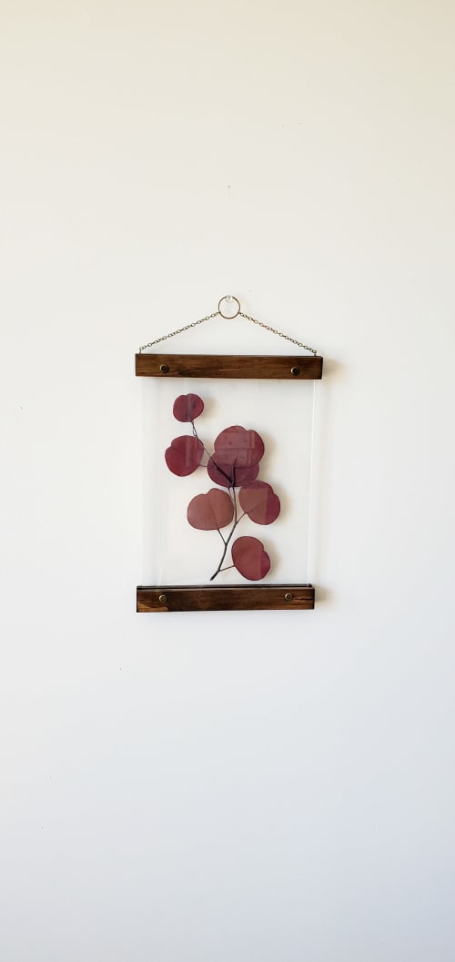 Red Eucalyptus pressed flower wall art frame cottage style | Art & Wall Decor by Studio Wildflower