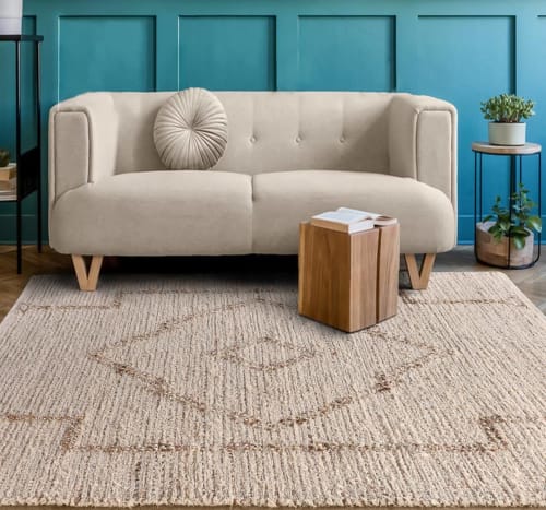 Handwoven Jute/Cotton Rug - Creste - 160x230 cm -Ivory | Rugs by Selligram