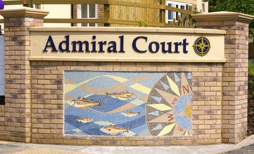 Admiral Court Driveway Mosaics | Public Mosaics by Paul Siggins - The Mosaic Studio | Admiral Court Care Home - Hallmark Care Homes in Southend-on-Sea