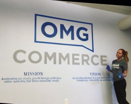 OMG Logo & Lettering | Murals by Art by Andrea Ehrhardt | OMG Commerce in Springfield