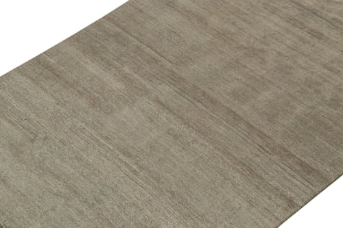 Rug & Kilim’s Solid Gray rug in Tone-on-Tone Hand-Knotted | Area Rug in Rugs by Rug and Kilim