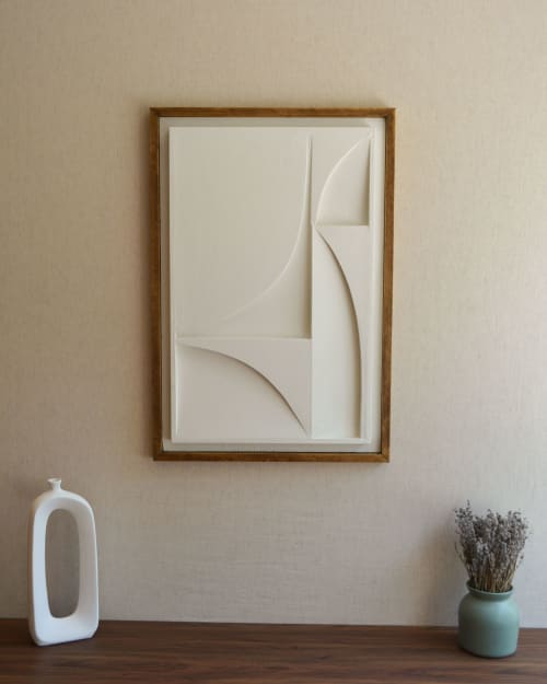 No. 106 Japandi Plaster Wall Relief - Scandinavian Decor | Wall Hangings by Joseph Aurelius