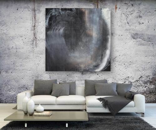 'APPARITION II' - Abstract Art - Linen Black and White | Paintings by Christina Twomey Art + Design