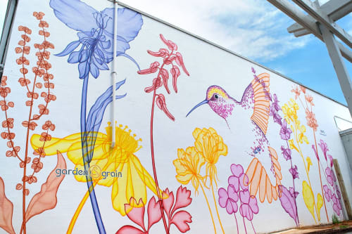 Garden & Grain Hummingbird Mural | Murals by Daniela de Castro Sucre - DanielaPaints | Garden & Grain in Pensacola