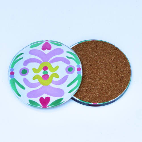 Palm Beach Acrylic Coasters set of 4, Colorful Bar Cart | Tableware by Jeanne Player Fine Art