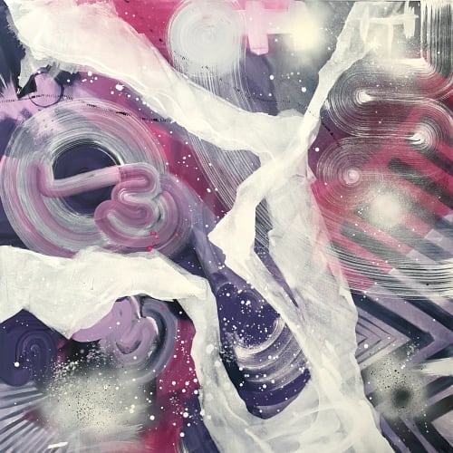 All Aboard The Lightspeed Express | Mixed Media in Paintings by Neon Dunes by Lily Keller