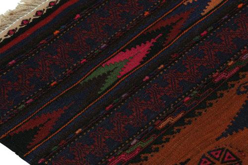 Vintage Afghan Kilim with Polychromatic Geometric Patterns | Rugs by Rug and Kilim
