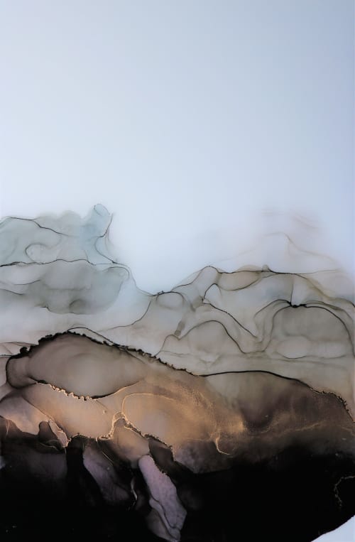 'OYSTER II' - Luxury Epoxy Resin Abstract Artwork | Oil And Acrylic Painting in Paintings by Christina Twomey Art + Design