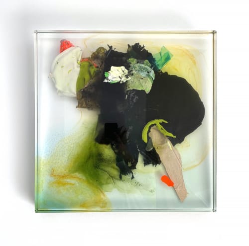 Night Shift (23 x 23") | Oil And Acrylic Painting in Paintings by Calina Hiriza