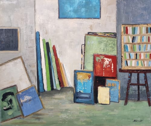 L'atelier Du Peintre / The Painter's Studio | Oil And Acrylic Painting in Paintings by Sophie DUMONT