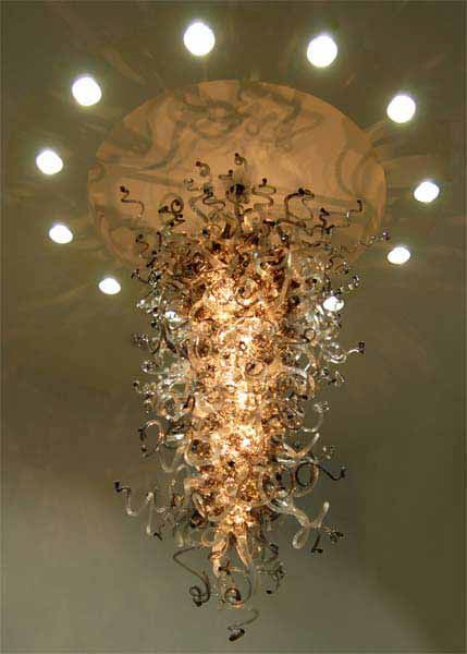 "Kirby 2727" ~ Blown Glass Chandelier | Chandeliers by White Elk's Visions in Glass - Glass Artisan, Marty White Elk Holmes & COO, Jo Pierce