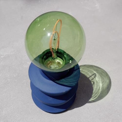 Zig Zag Lamp - Midnight | Table Lamp in Lamps by niho Ceramics