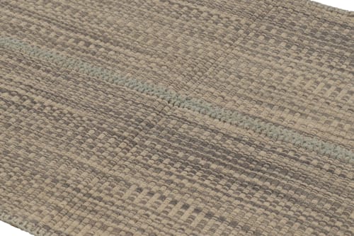Rug & Kilim's Accent Kilim, Beige and Gray Textural Stripes | Rugs by Rug a