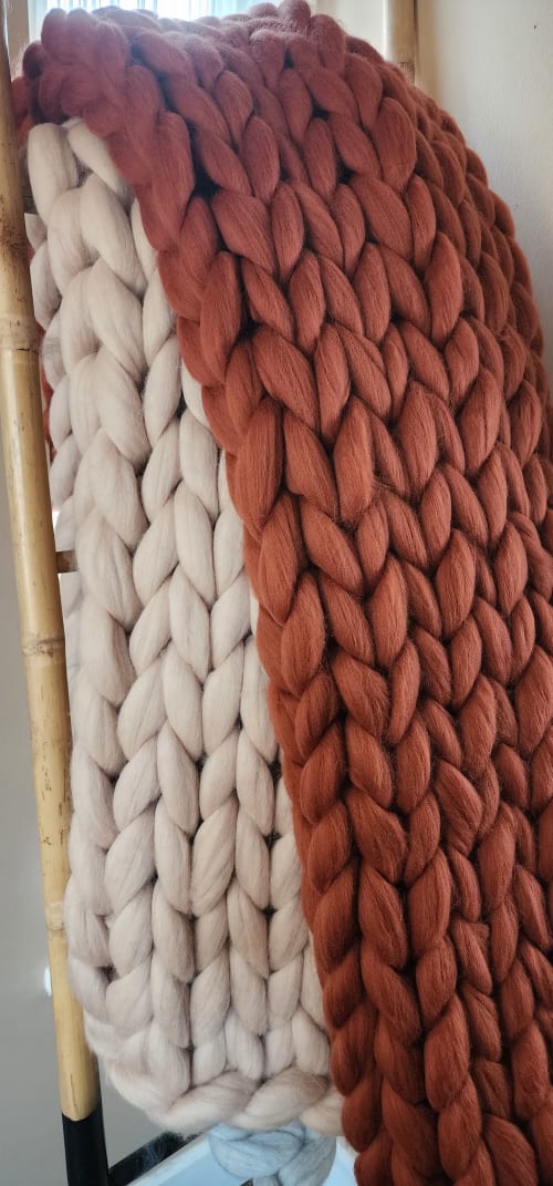 Merino wool blanket - throw | Linens & Bedding by Knit Like A Boss