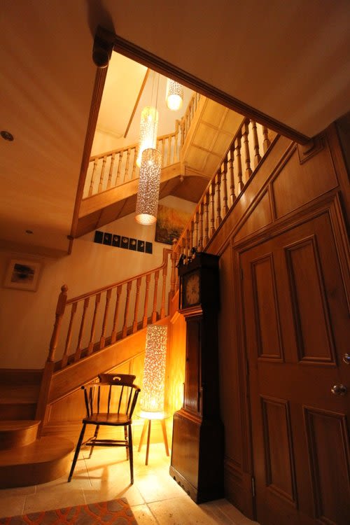 Pendant Column Shades by Kate Hollowood seen at Private Residence, Royal Leamington Spa Wescover