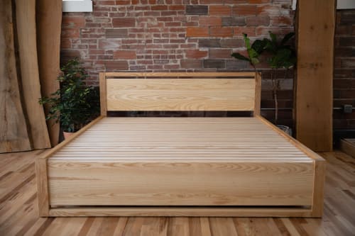 "Mojave" Ash King Bed, with storage | Beds & Accessories by Big Tooth Co