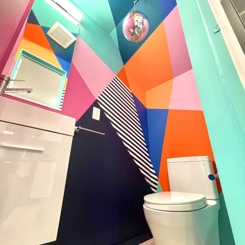 Powder room Mural | Murals by Shapes For The People