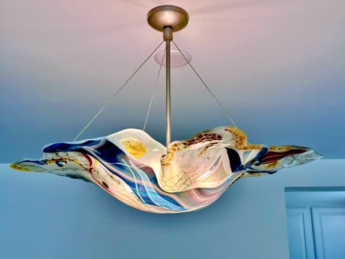 Fantasical fused Glass Chandelier!  Nothing like it anywhere | Chandeliers by Bonnie R
