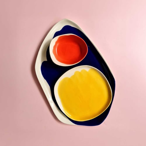 Bauhaus Porcelain Set | Serving Tray in Serveware by Pottery & Poetry