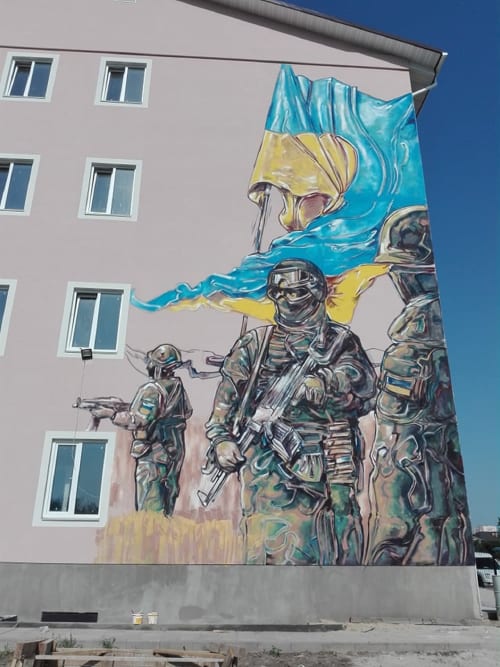 Picture-mural “Defense of Homeland” | Street Murals by Roman Bonchuk