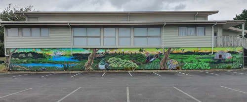 NZ mural of the year 2020 | Murals by Manabell | Pukeoware Hall in Waiuku