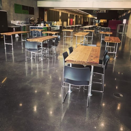 Rustic Industrial Tables | Tables by Marsh Mill Interiors | Manchester Metropolitan University Business School in Manchester