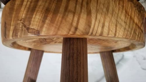 Round Walnut Stool Chair By Oxford Street Furniture Seen At