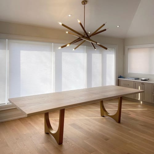 Cashmere White Brass Tunnel Table | Tables by YJ Interiors