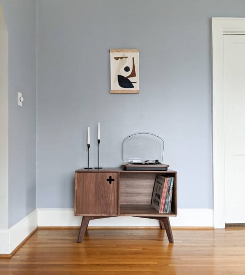 Record Player Stand Plus / Record Cabinet / Vinyl Storage | Storage by Max Moody Design