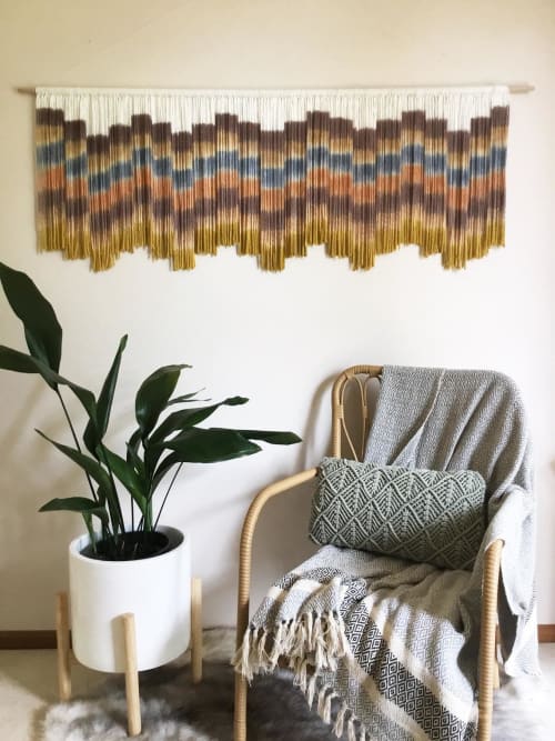 STEPS VINTAGE Tan Textile Wall Hanging | Macrame Wall Hanging in Wall Hangings by Wallflowers Hanging Art