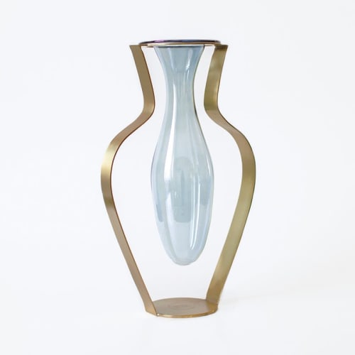 Wide Droplet Vase - Aqua | Vases & Vessels by Kitbox Design