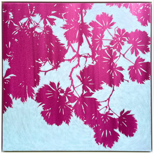 Daybreak Japanese Maple: 36 x 36" oil painting | Oil And Acrylic Painting in Paintings by Christine So