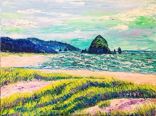 "Summers At Cannon Beach" Painting | Oil And Acrylic Painting in Paintings by Eryn Tehan