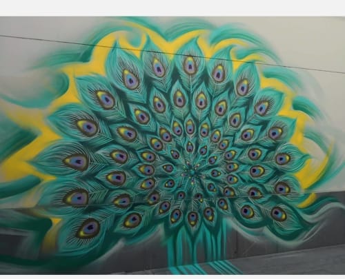 Peacock Feathers | Street Murals by Enforce One | City walk in Dubai